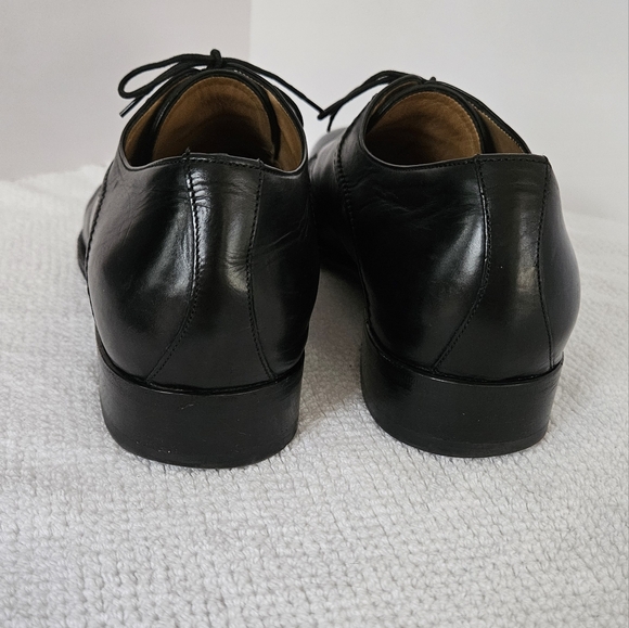 Cole Haan Black Lace Up 9.5 Mens Dress Shoes Tap Toe Nike Air Heel Made … - Picture 3 of 16